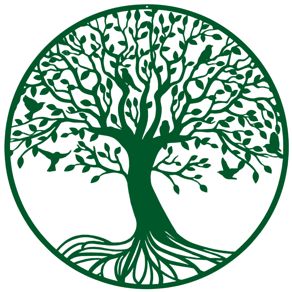 Tree of Life symbol in forest green